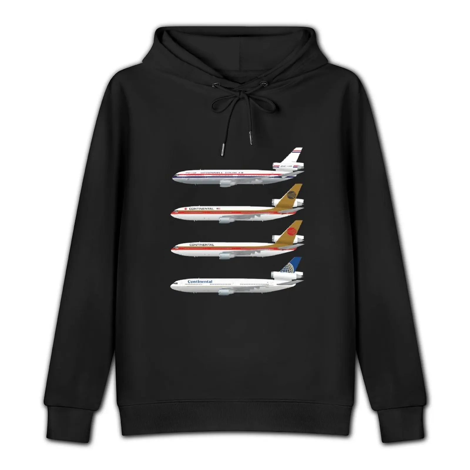 Wings In Uniform - DC-10 - Continental Airlines - Through The Ages Pullover Hoodie winter clothes men wear japanese hoodie