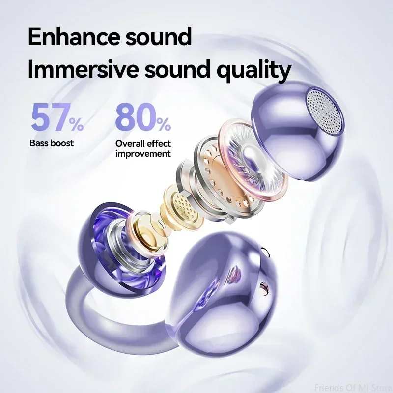 Xiaomi M91 Open Ear Clip Earbuds ENC Bluetooth5.4 Headphone Noise Cancelling Earphone With Mic For Android iOS