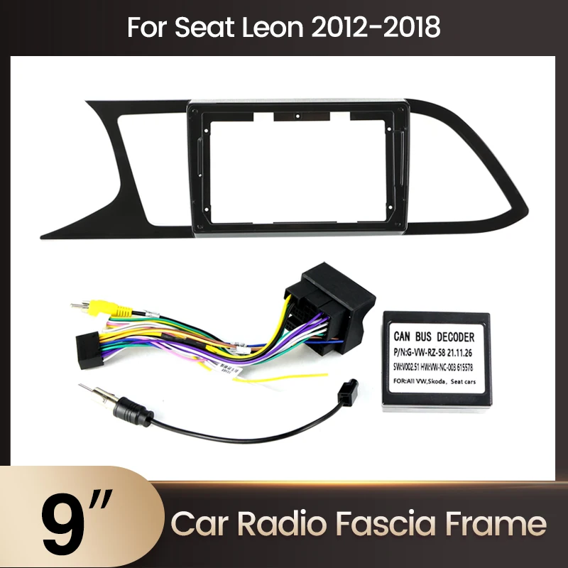 

MEKEDE для Seat Leon 2012-2018, 9-дюймовая рамка для автомобильной магнитолы, панель для монтажа на приборную панель, кабель, блок Canbus, полный комплект