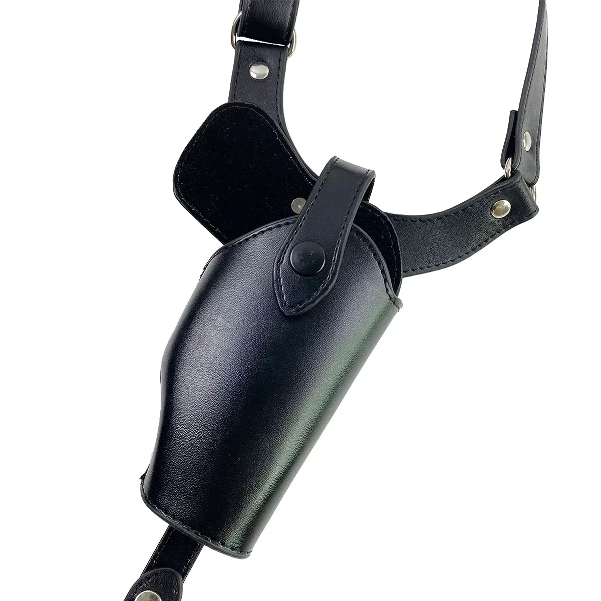 Taktisches verdecktes Unterarmholster aus PU-Leder, passend für 1911 Gk17 19 31, mit doppelter Magazintasche, Jagdzubehör – Detail 6