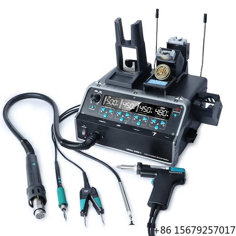 YIHUA-948D IV 5-in-1 Multifunctional Soldering Station with Hot Air Gun Electric Desoldering Gun and Vacuum Pickup
