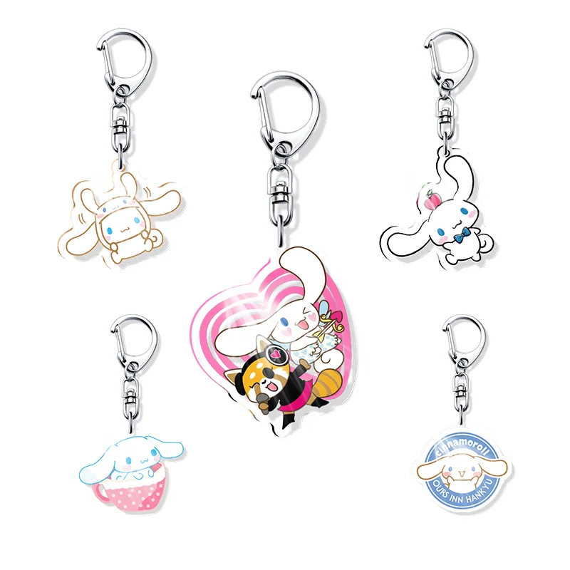 

New Style Cinnamoroll Acrylic Popular Animation Related Products Fun Bag Charms Pendant Q version Creative Key Chain Keychain