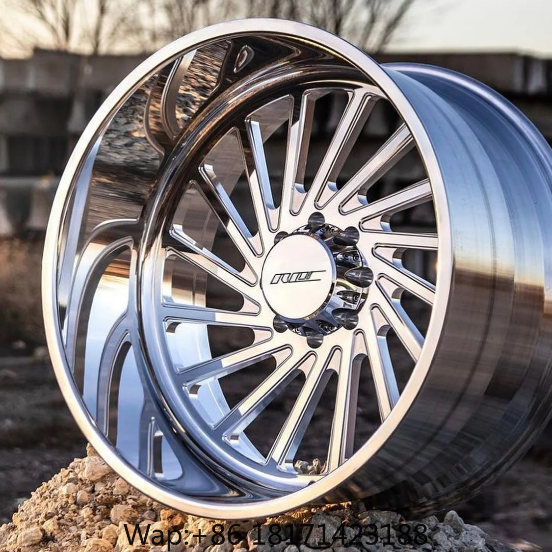 【Hot】Custom Deep Dish Forged Wheels 20x10 22x12 24x14 26x16 Forged Wheel Alloy Polished Silver Rims 6x139.7 8x170 Forged Truck W