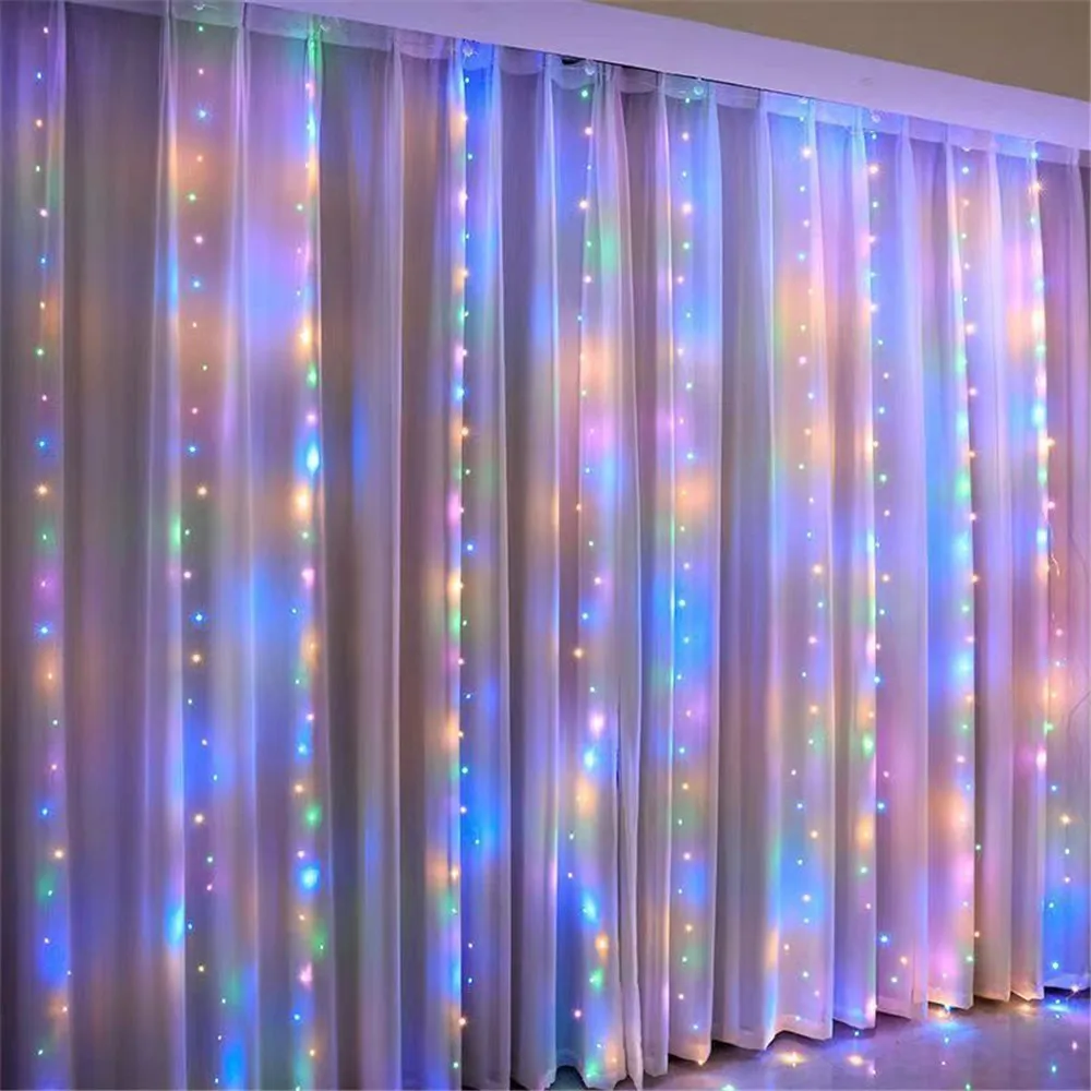 Outdoor Light String 8 Mode USB Curtain Lights 3M 4M 6M Fairy Light LED Bedroom Light Wedding Christmas Party Holiday Decoration