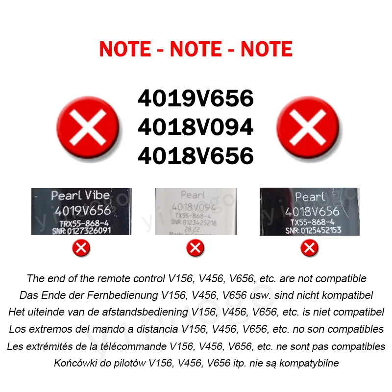 SOMMER Pearl Twin Vibe SOMloq2 TX55-868-4 TRX55-868-4 4018V000 4018V001 4018V003 4018V020 4018V375 Garage Door Remote Control