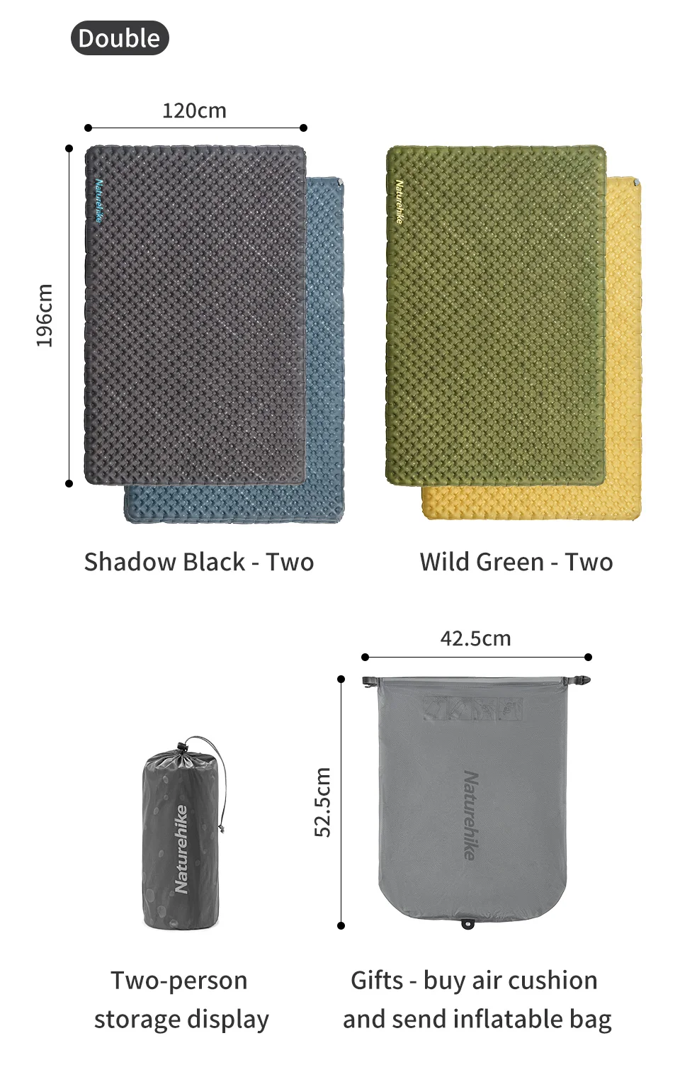Naturehike 2024 Neue Camping-Luftmatratze 3,5 High R-Wert 4-Jahreszeiten-Ultraleichte Isomatte Tragbare, schnell aufblasbare Outdoor-Matte – Detail 16