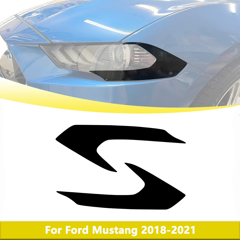 

Front Marked Light Guard Sticker for Ford Mustang 2018 2019 2020 2021 Side Lights Hood Decal Decoration Cover Car Accessories