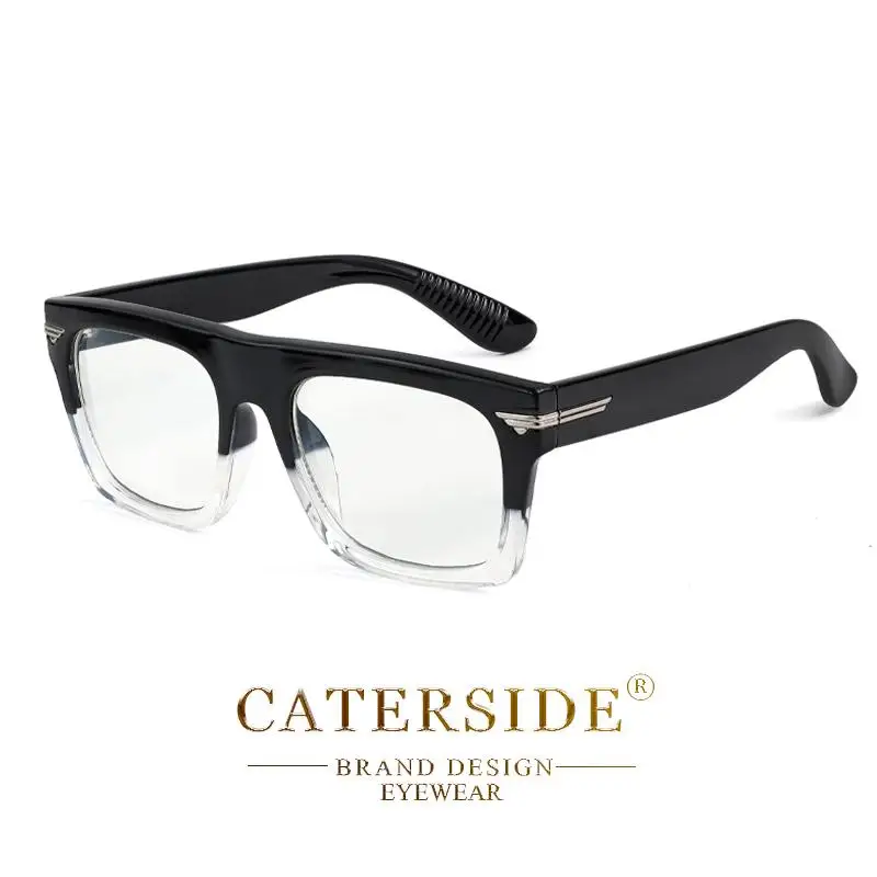 CATERSIDE Männer Anti Blaues Licht Gläser für Platz TR90 Rahmen Ultraleicht Retro Plain Gläser Trendy Myopie Computer Brillen Rahmen – Detail 14