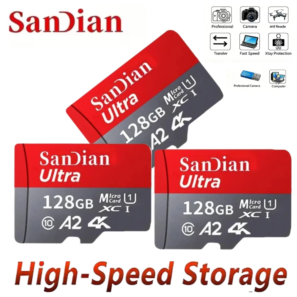 2026 High-Speed Storge SD Card Original Micro TF Cards Class 10 Fast Transfer Memory Card for Phones/Digital Camera/MP3 Player