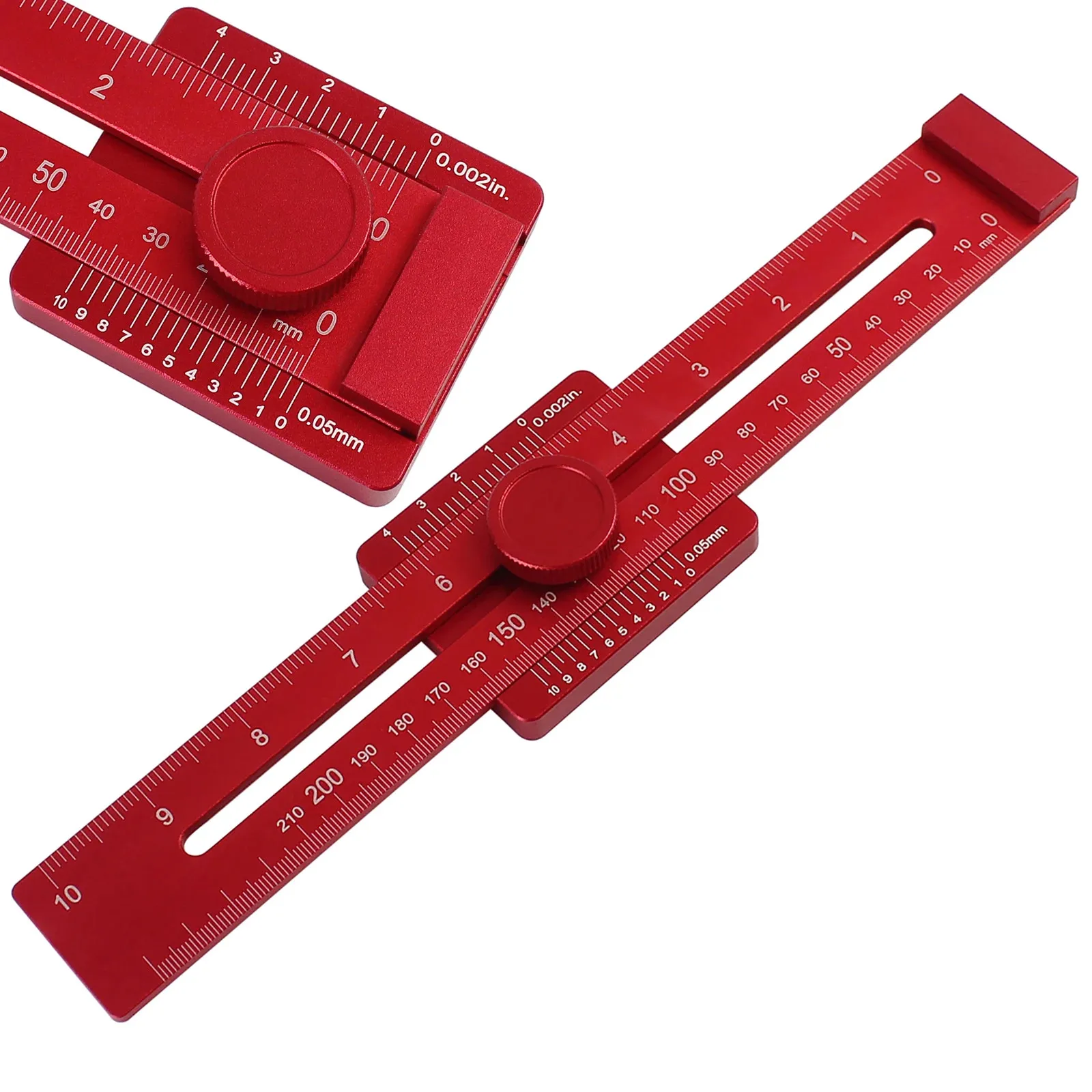Aluminum Offset Marking Gauge Metric Inch Parallel Ruler Woodworking Layout Tool