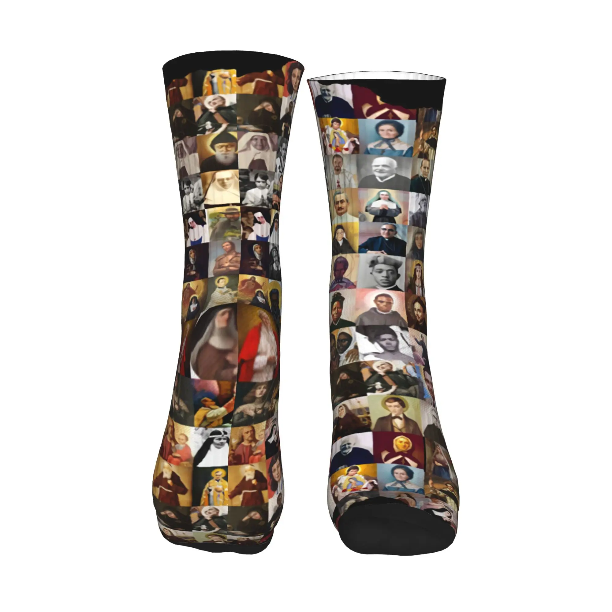 Novelty Printing All Saints Catholic Saints Tutti i Santi Socks for Women Men Stretch Summer Autumn Winter  Crew Socks - view 2