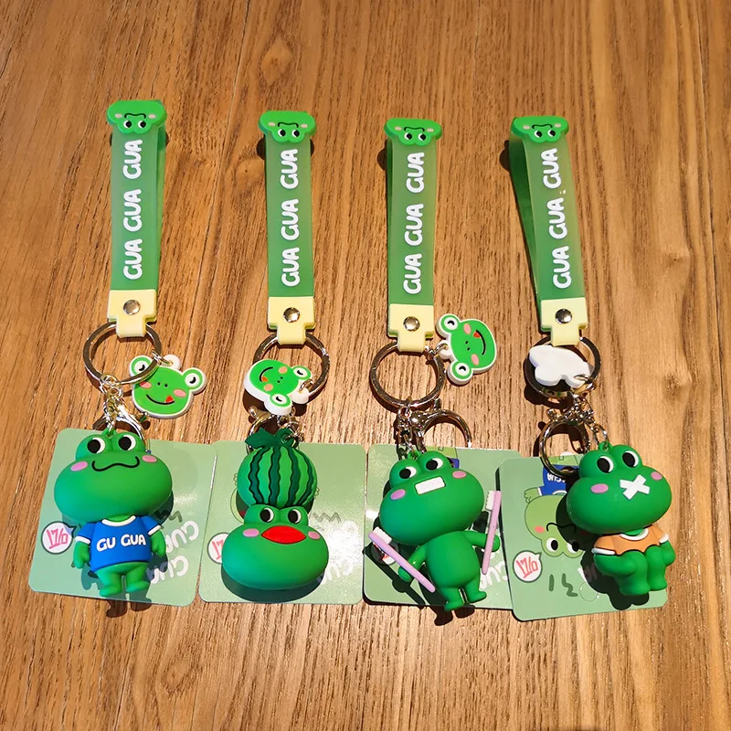 

Authentic Guagua Frog Frog Keychain Backpack Silicone Doll Key Couple Christmas Gift