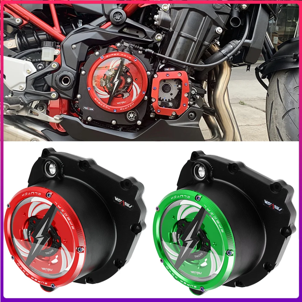 

For Kawasaki Z900 ZR900 2017-2026 Z900RS 2018-26 Engine Guard Motorcycle Clear Clutch Cover Z 900 Z900 2023 2024 2025