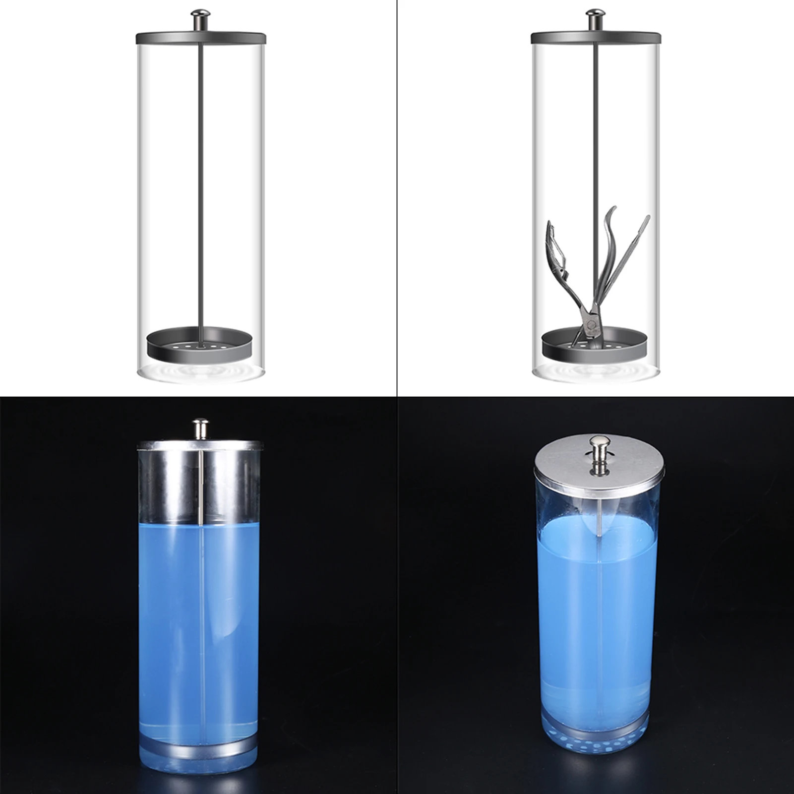 ZK40 Desinfectiepot Sterilisatiecontainer Ontsmettingsmiddel Glazen pot Manicuregereedschap voor salon 9 inch