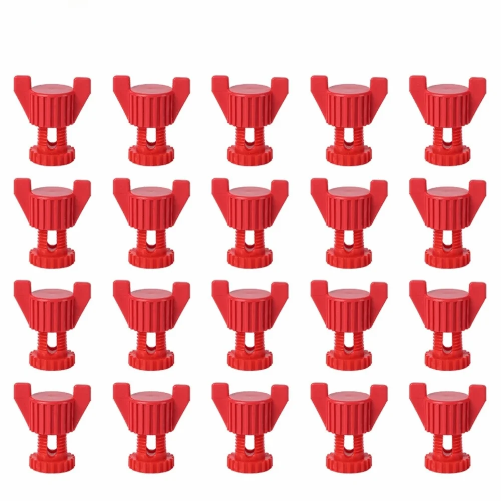 20pcs Simple ABS Plastic Screw Nut Set Red Durable Screw Nut Set Simple Structure Anti-Aging Plastic Screw Chicken Cage