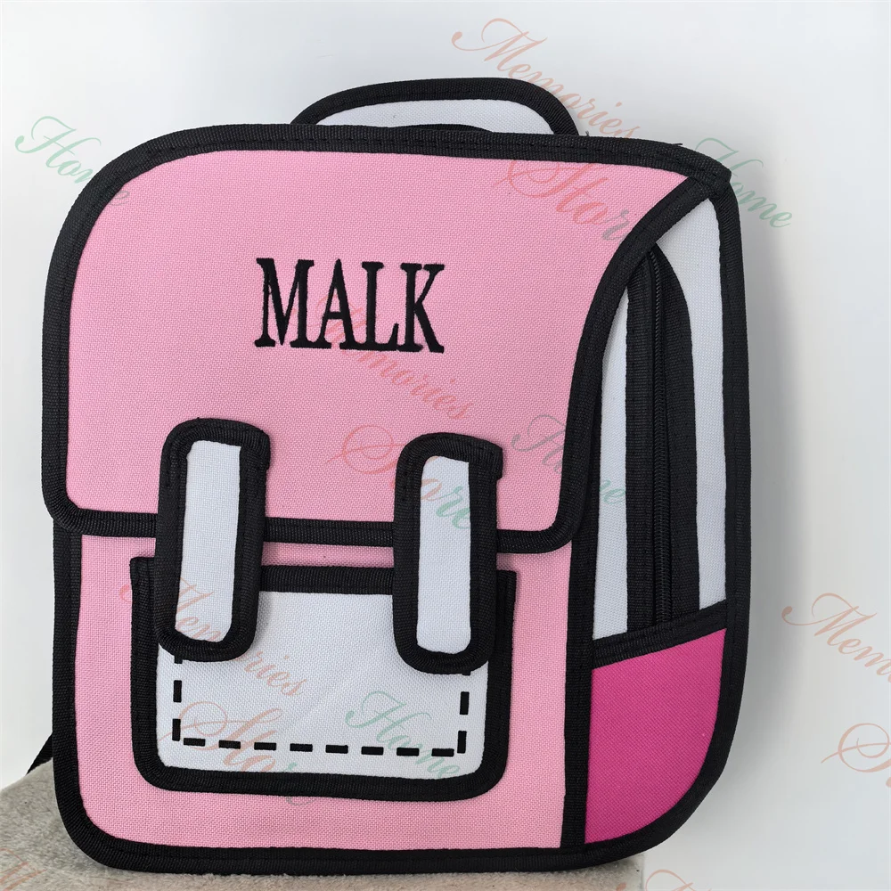 

New Arrival Personalized Name Backpack Multicolor Kids Kindergarten Schoolbag Custom Embroidered Text Cartoon 3D Book Backpacks