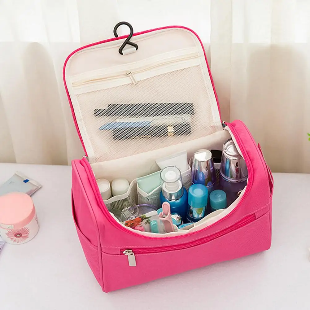 Waterproof Makeup Bag With Hanging Hook and Multiple Pockets Cosmetic Bags for Travel Essentials Toiletry Bag for Women Men ﻿