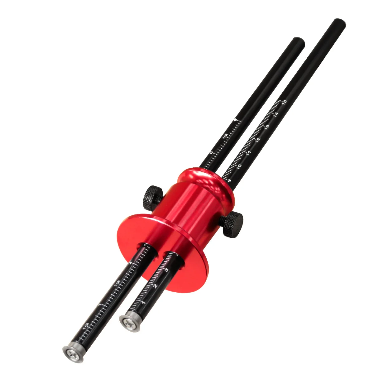 Aluminum Double Head Wheel Marking Gauge Woodworking Tool with Inch & MM Scale Parallel Line Drawing Scriber Graduated Measureme