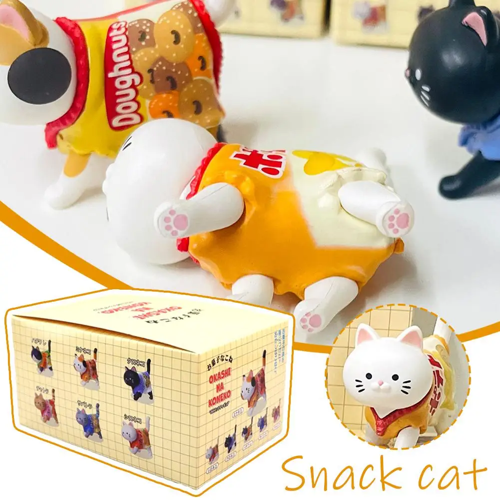 New Snack Cat Blind Box Wearing Candy Snack Cat Blind Box Toys Kittens Figure Dolls Christmas Gifts For Kids Home Decoration