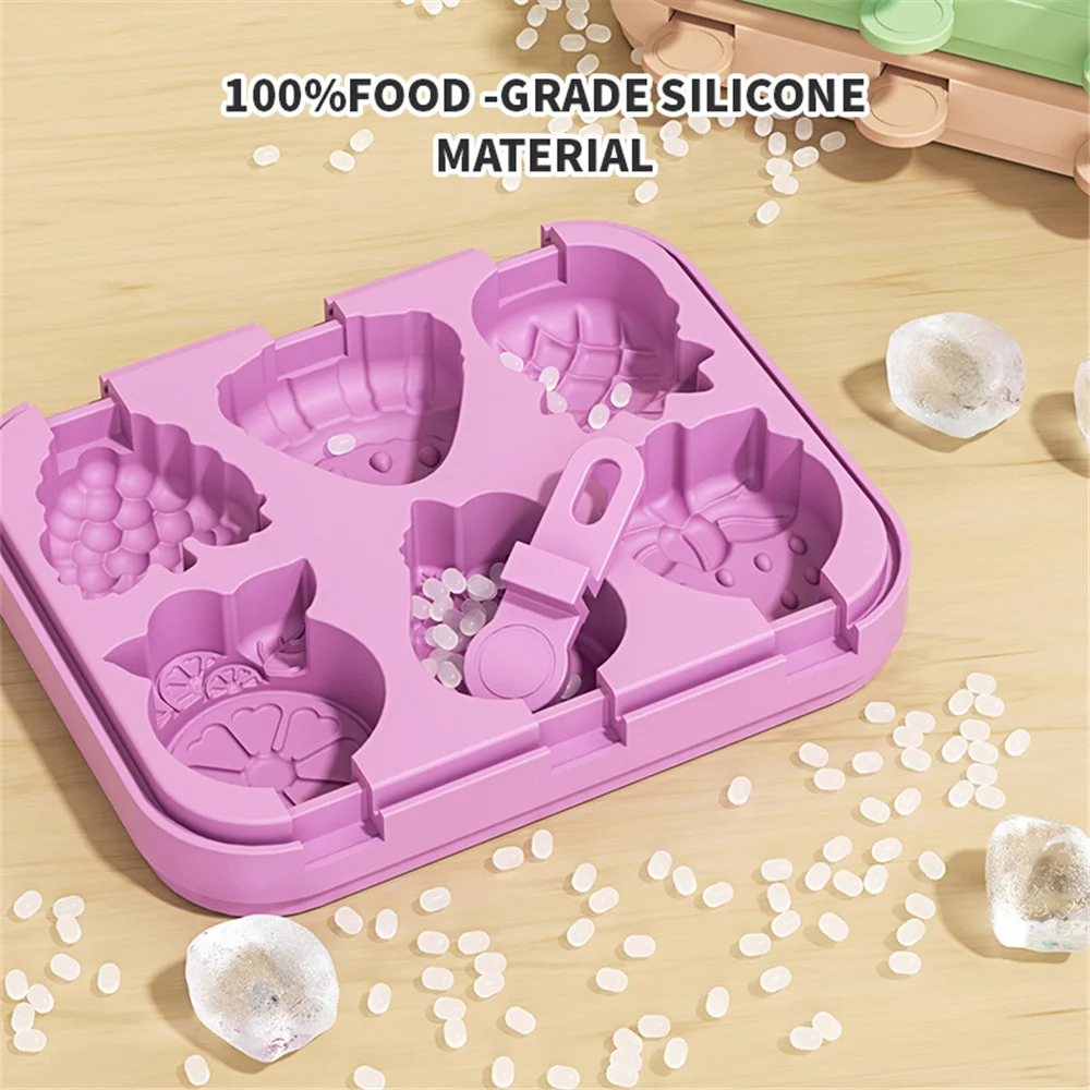Silicone Popsicle Mold 6-hole Fruit Shaped Mini Popsicle Mold Fun Shape Homemade Popsicle Mold BPA Free