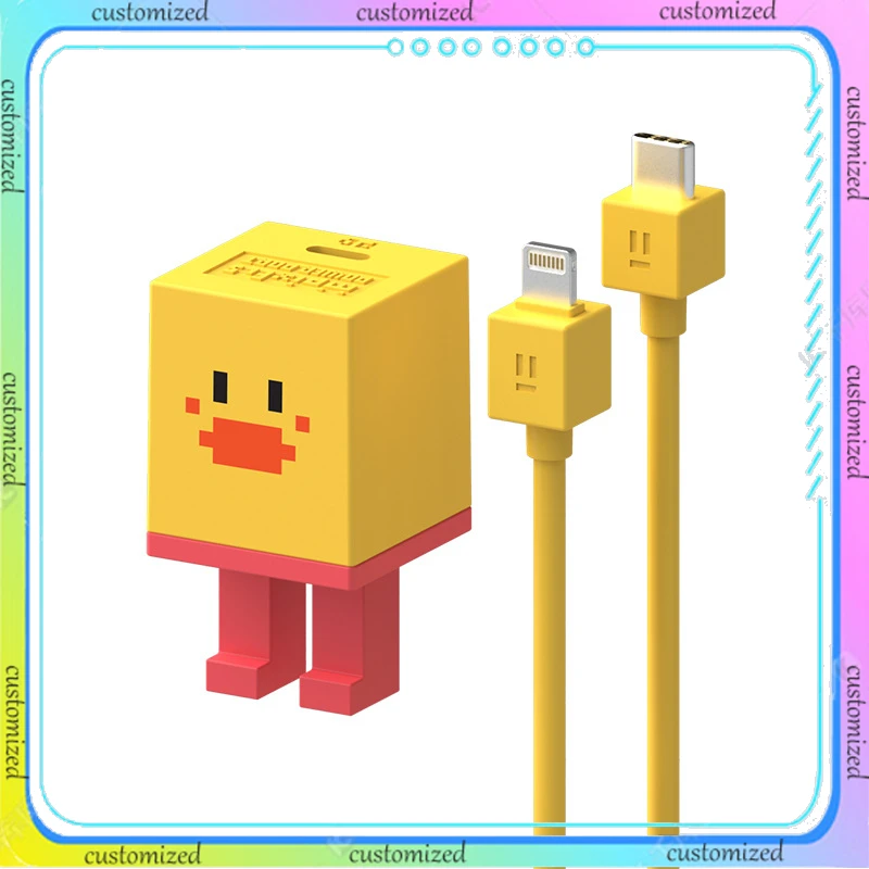 

Cartoon 20W GaN Charger Portable Mini Cute Creative PD Fast Charger for Iphone 12 13 14 Pro/Promax Charger Kit Type-c Data Cable