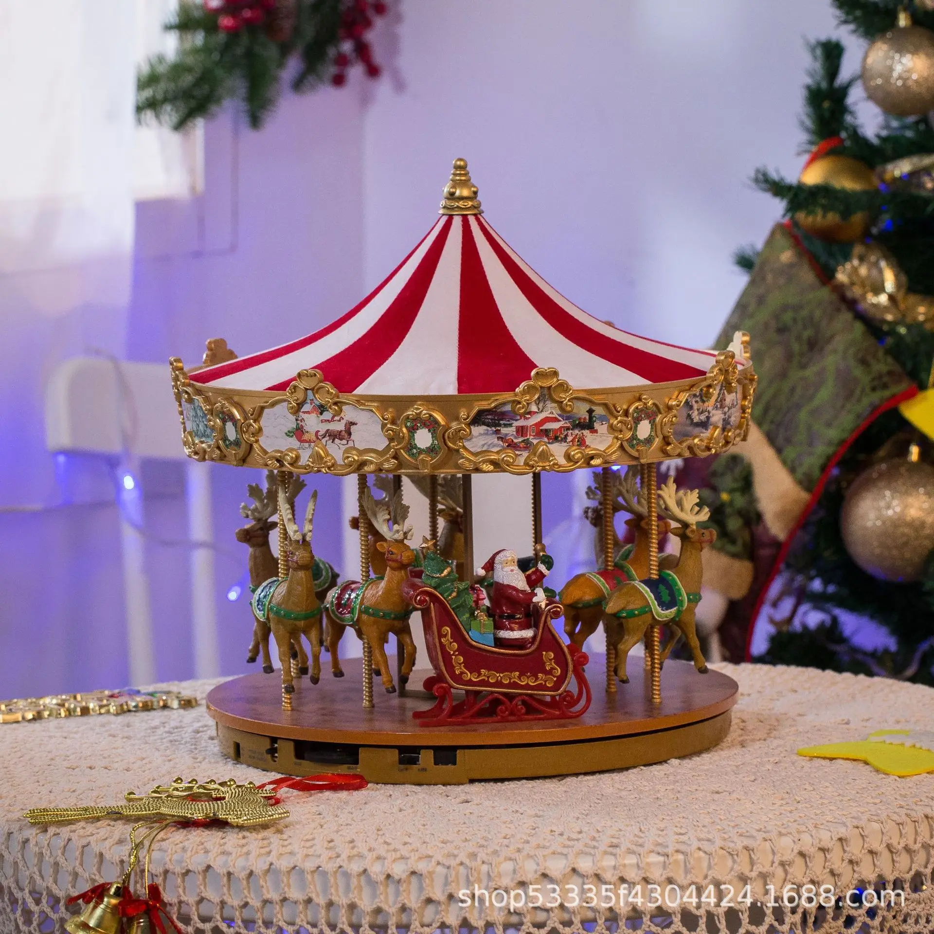 Feliz Natal Apresenta Music Box para sua namorada, Merry Go Round Birthday Gift, Xmas Presents