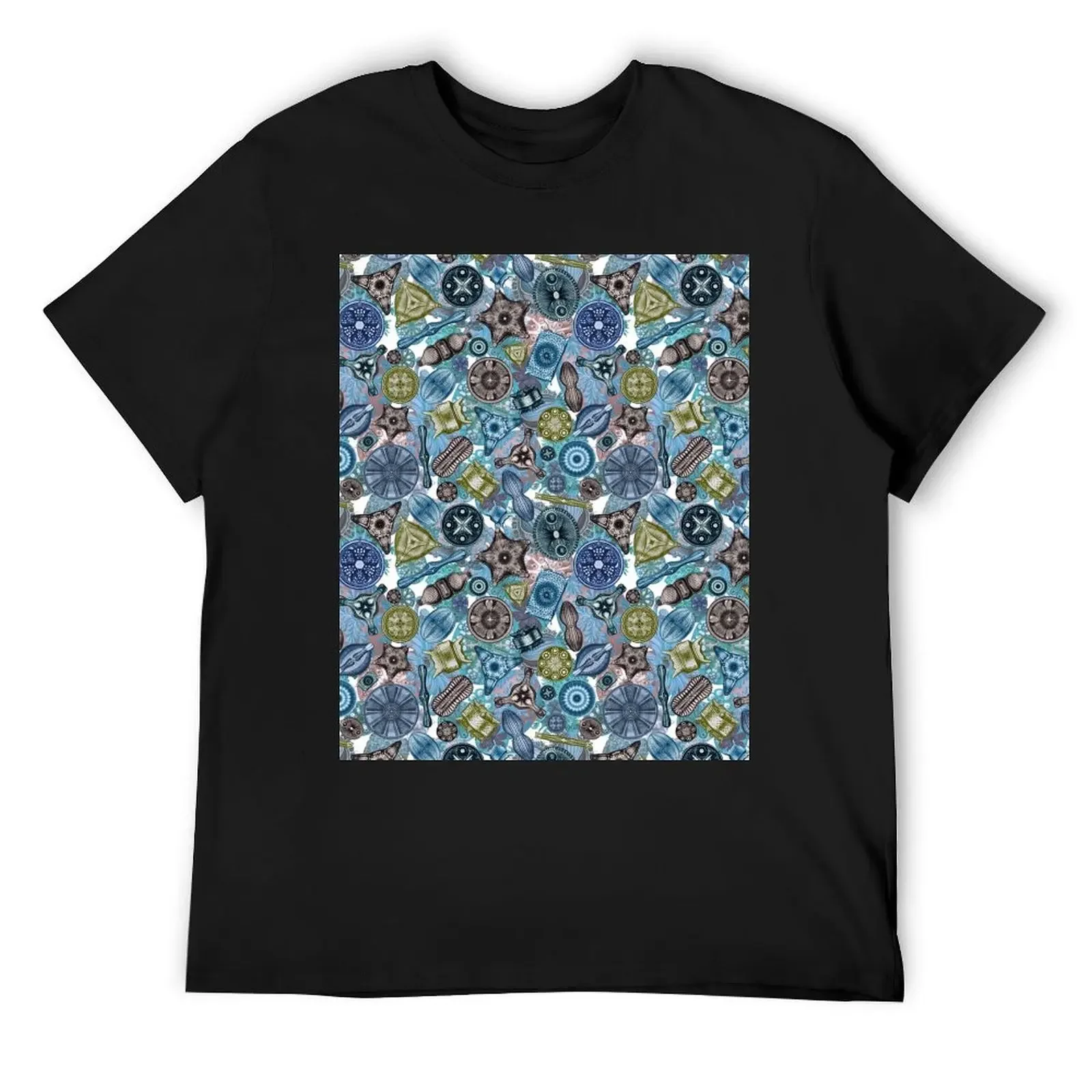 Ernst Haeckel Cool Toned Diatoms Tossed over Sea Squirts T-Shirt sublime oversizeds cheap stuff mens t shirts pack