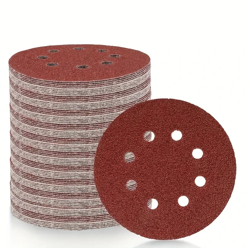 

70Pcs 5 Inch 125mm Round Sandpaper 8 Hole Sanding Discs Hook And Loop Grit 40-2000 Orbital Sander Pad For Polishing Wood Metal
