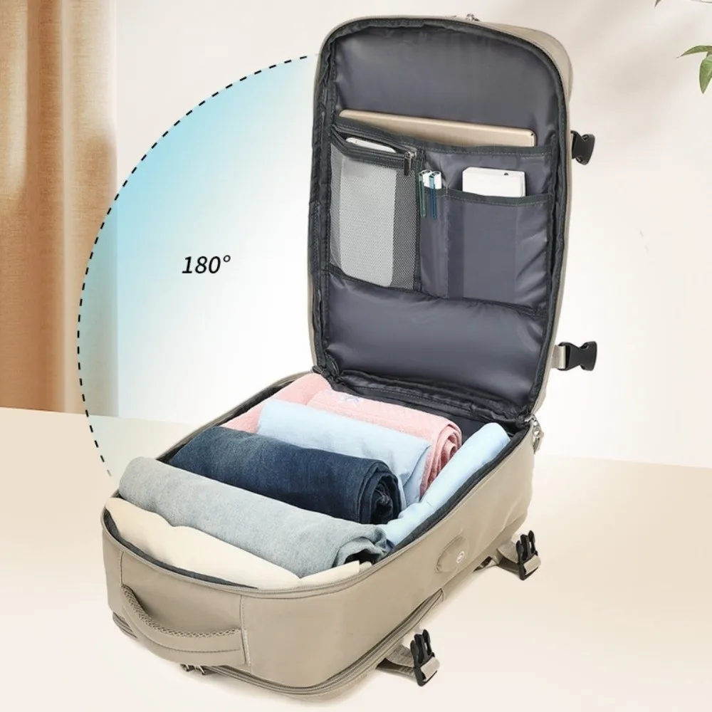 

Independent Shoe Compartment Travel Luggage Backpack Sponge Back Pad External USB Charging Port Large Capacity Boarding Bag