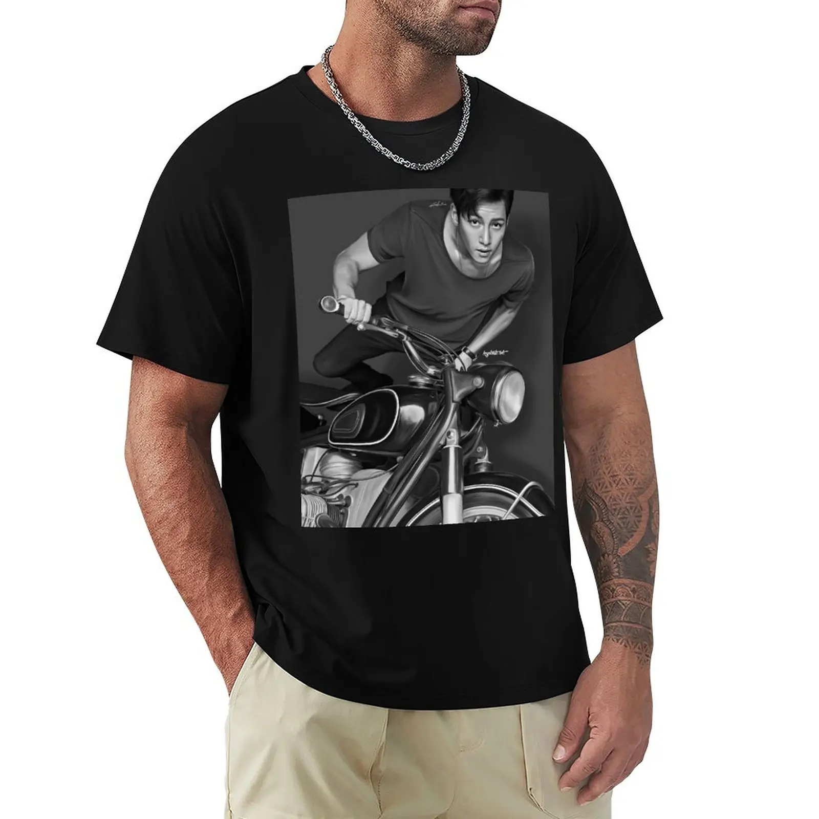 Motorcycle Ji Chang Wook T-Shirt t shirt man casual T-Shirt