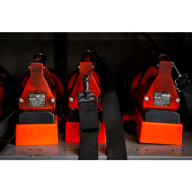 44454 Fire Vulcan LED Flashlight with Dual Rear LEDs, Quick Release Shoulder Strap and Without Charger, Orange - 180 Lumens