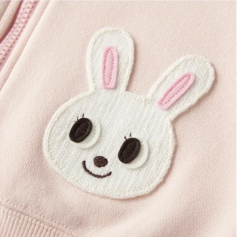 Winter Coat  Boys Clothes Autumn/winter New Girl Cartoon Embroidery Patch Hooded Jacket Cardigan