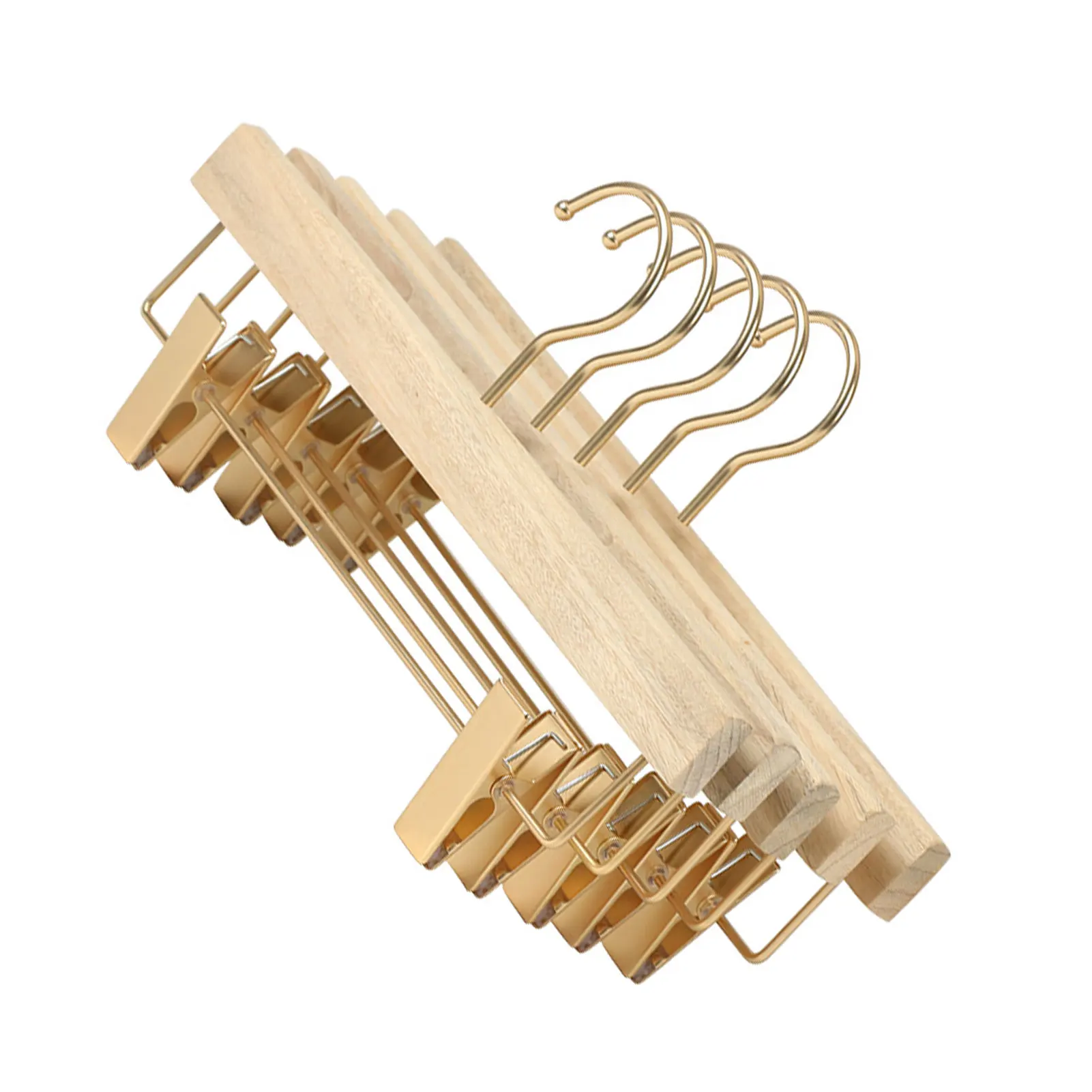 

5pcs Camphor Wood Pants Hangers 360° Swivel Space Saving Hangers for Storing Dress Sweater Blankets