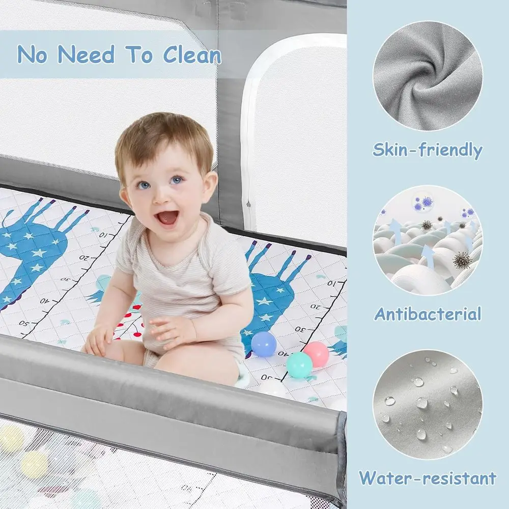 Parc en maille respirante 50x50 pour bébés, coffre-fort pour tout-petits, intérieur/extérieur, gris