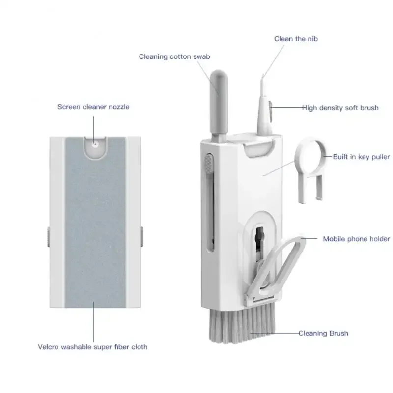 Thuis 8 In 1 Computer Toetsenbord Schoonmaak Borstelset Elektronica Cleaner Kit Oortelefoon Reinigingspen Voor Headset Schoonmaak Tools Nieuw