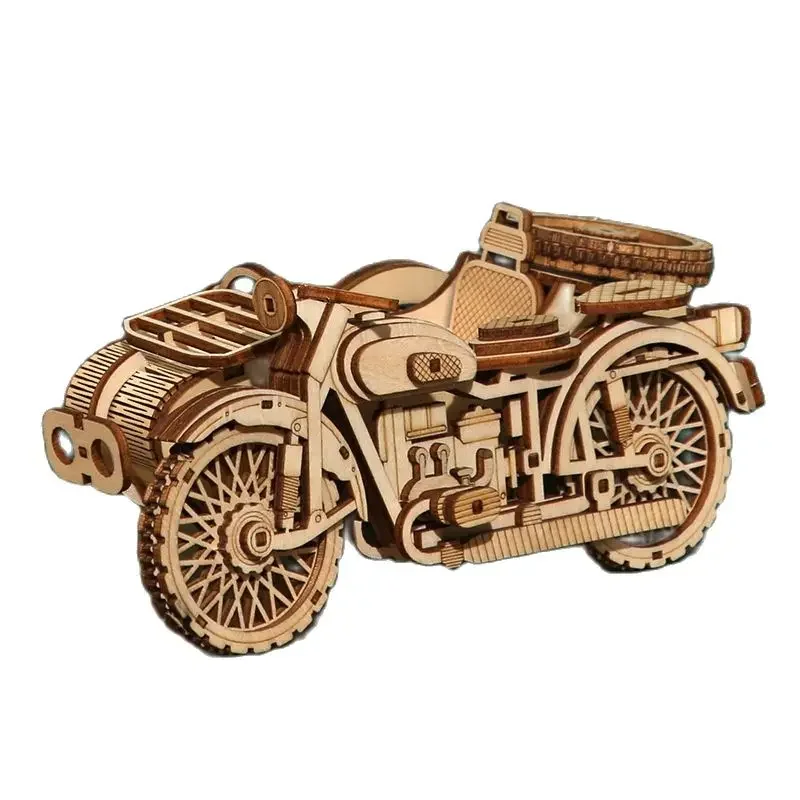 3D Tricycle Motorbike Puzzles Kids Montessori Wooden Construction Models Set Toys DIY Gift for Teens Adults To Build Drop Ship