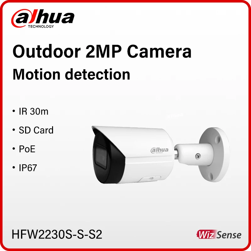 Dahua 2MP Outdoor HD Vision Night Bullet Camera Starlight Network IP Security CCTV PoE DMSS Motion Detection 1080P HFW2230S-S-S2