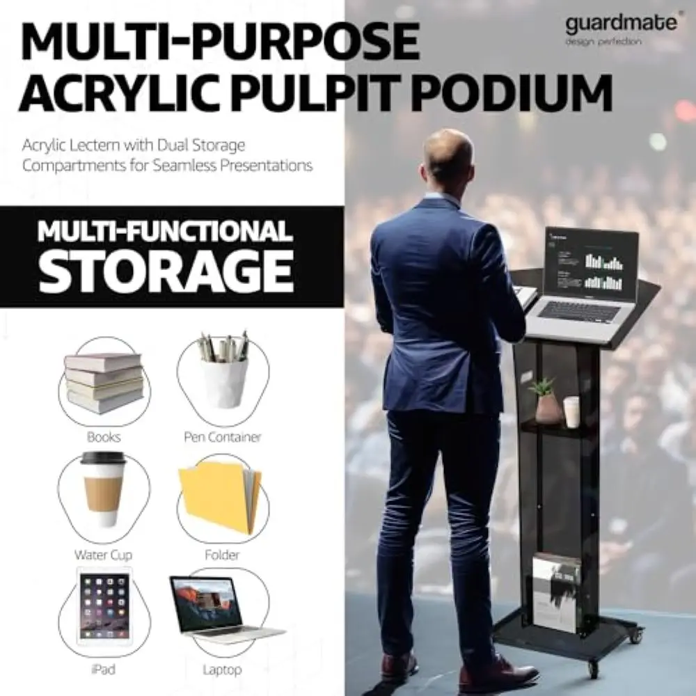 Acrylic Pulpit Podium Stand | Modern Portable Pulpits for Churches Pastors Modern SchoolLecterns  Wedding Event Reception