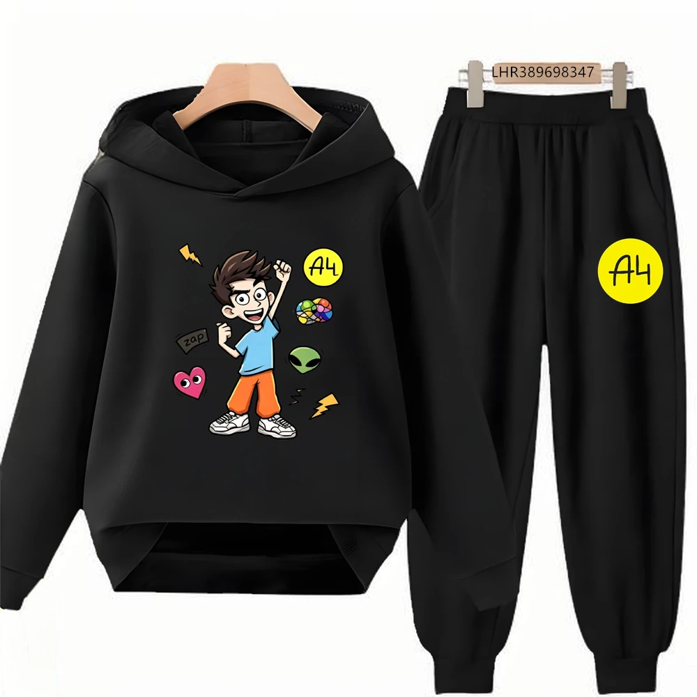 Мерч А4 Lamba Children's Hoodies Suit Girls Pink Boy Black Age 3-12 Coat Casual Toddler Long Sleeves Влад Бумага A4 Clothing