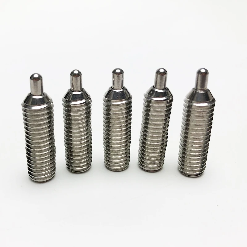 304 Stainless Steel Spring Plunger Screws Hexagon Socket Ball Head Pin Spring Plunger Set Spring Screw Expansion Pin Screws