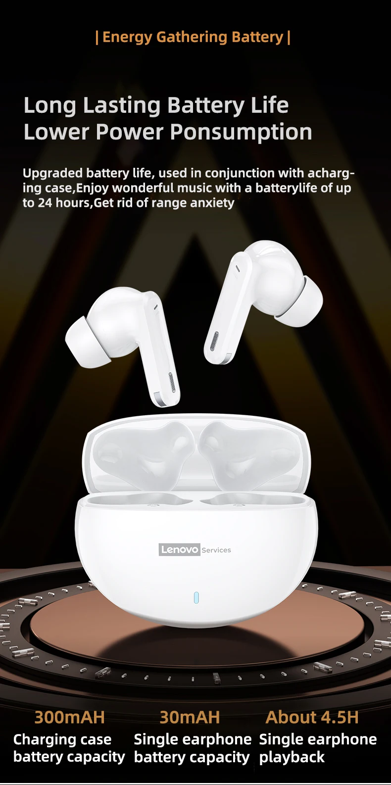 Lenovo LE253 Wireless Bluetooth 6.0 Headphones TWS HiFi Sound ANC Noise Reduction Earphones Gaming Sports Earbuds With Mic New