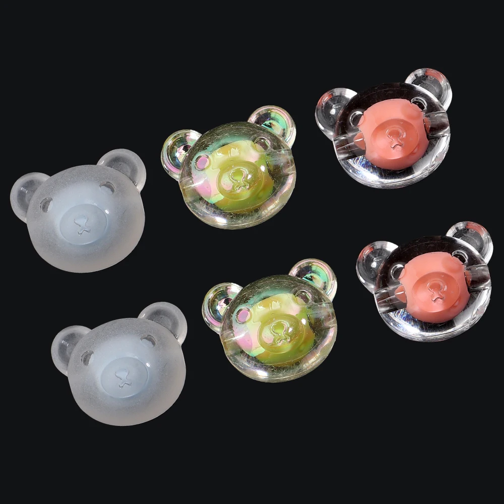 20 Stück 20 x 16,5 mm Bärenkopf-Acrylperlen, niedliche transparente lose Perlen für DIY-Schmuckherstellung, Armband, Telefon, Schlüsselanhänger, Zubehör