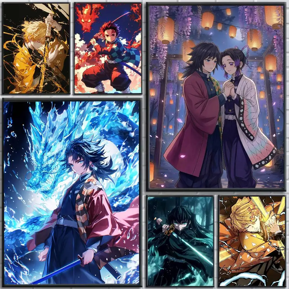 Demon Slayer Anime Poster Rengoku Kyojuro HD Canvas Wall Art Waterproof Print Bedroom Living Decor Gift