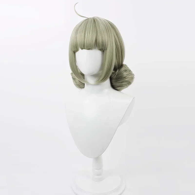 Araga Kiwi Wig Cosplay Anime Gushing Over Magical Girls Cyan Short Hairs Wigs with Twin Tails Heat Resistant Synthetic Hair