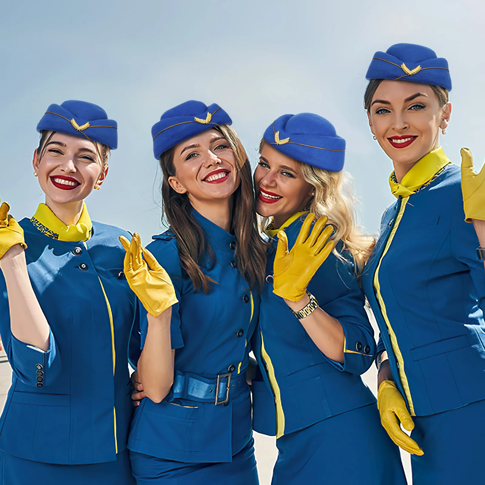 

Retro Airline Stewardess Hat Attendant Cap Red Costume Accessory Women Cosplay Party Stage Enjoyable Color Soft