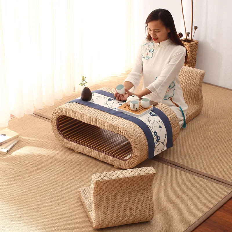 

Tatami Japanese Zen short kang table, simple household storage balcony, bay window table