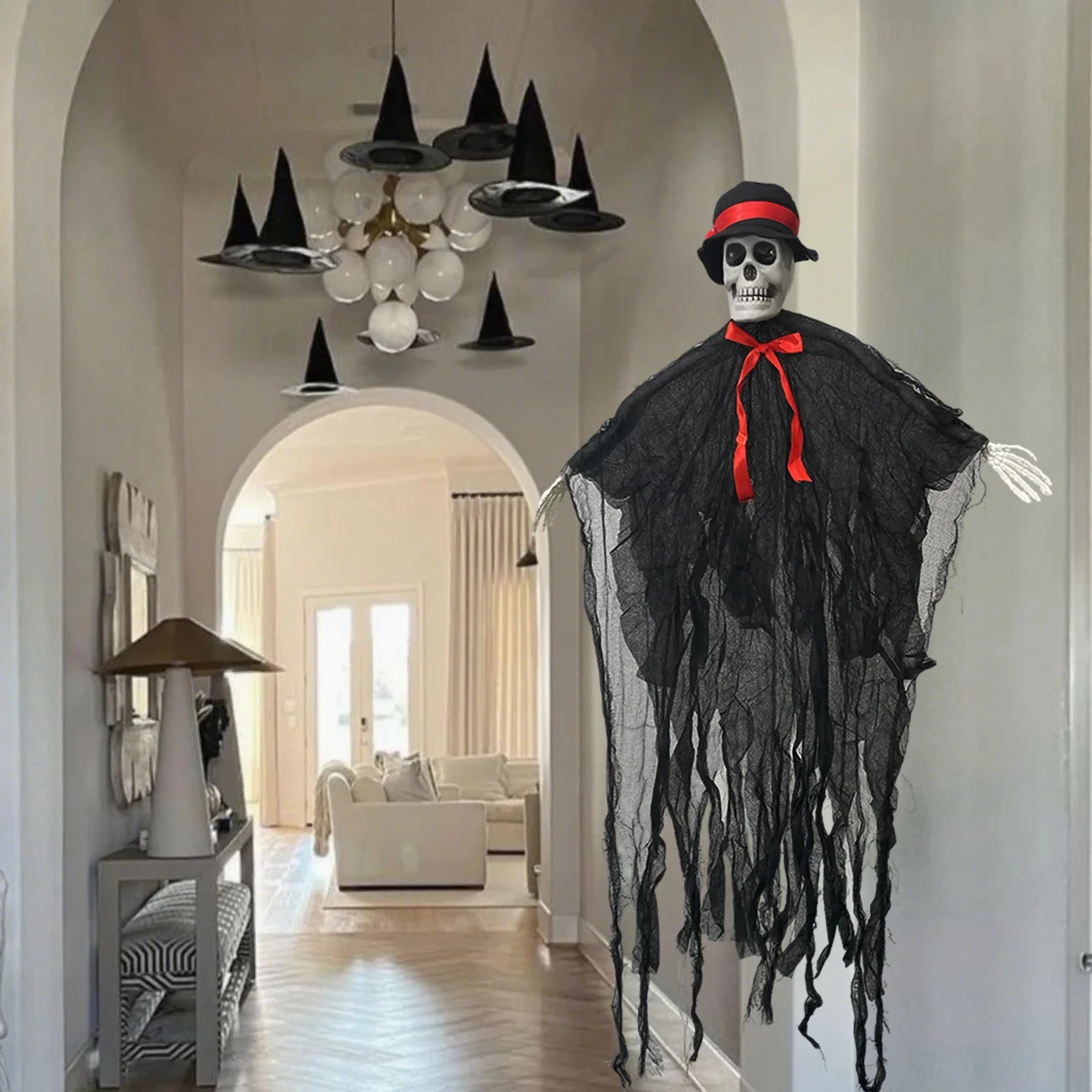 

Creepy Skeleton Ghost Halloween Decoration For Indoor Outdoor Haunted House Yard Party Spooky Atmosphere Home Garden Display