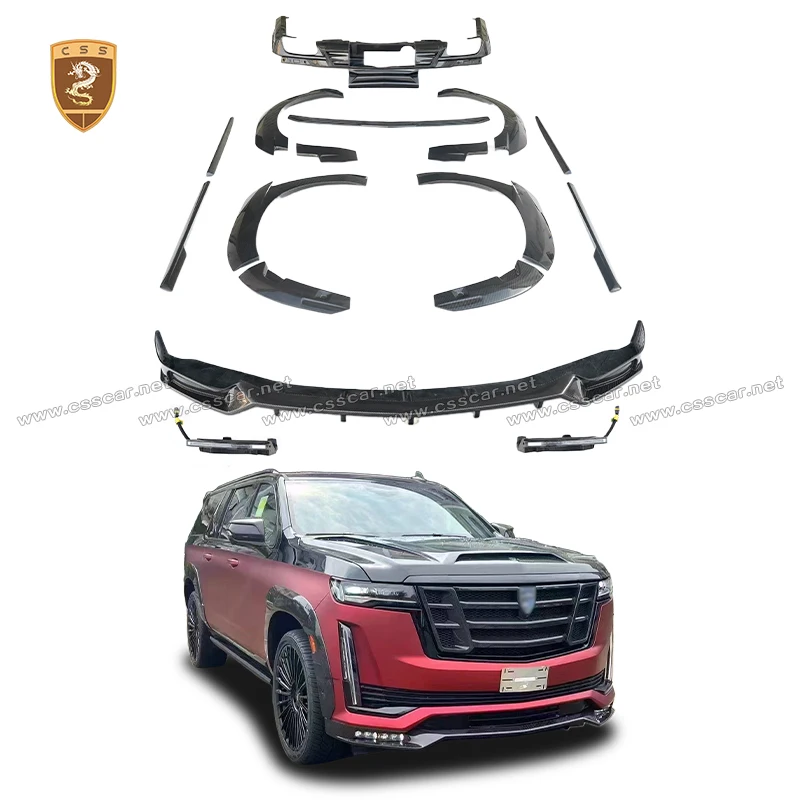 Kit carrosserie pour Cadillac Escalade : séparateurs de bas de caisse, diffuseur, spoiler de pare-chocs, extensions d'ailes Larte et garnitures d'arche de roue