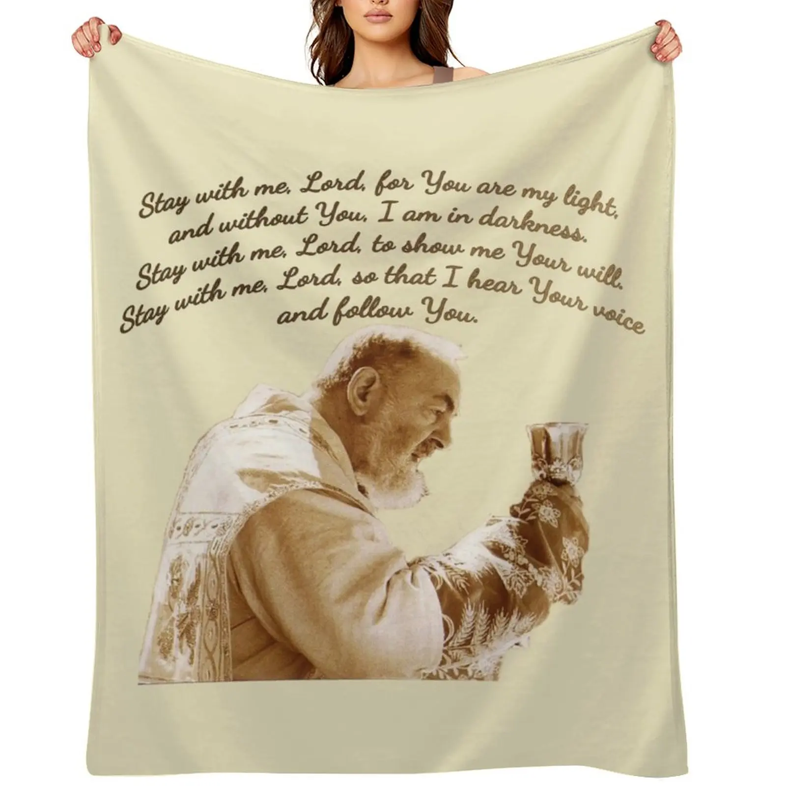 

Padre Pio of Pietrelcina; Stay with me, Lord, Throw Blanket for sofa For Sofa Thin Blankets Sofas Of Decoration Bed Blankets