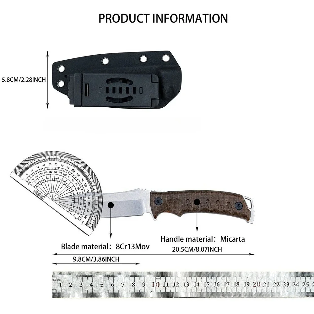 Pillar EDC Camping Rock Climbing Portable Fixed Knife Outdoor Daily Multitools Jungle Adventure Hiking Backpacking Utility Tools